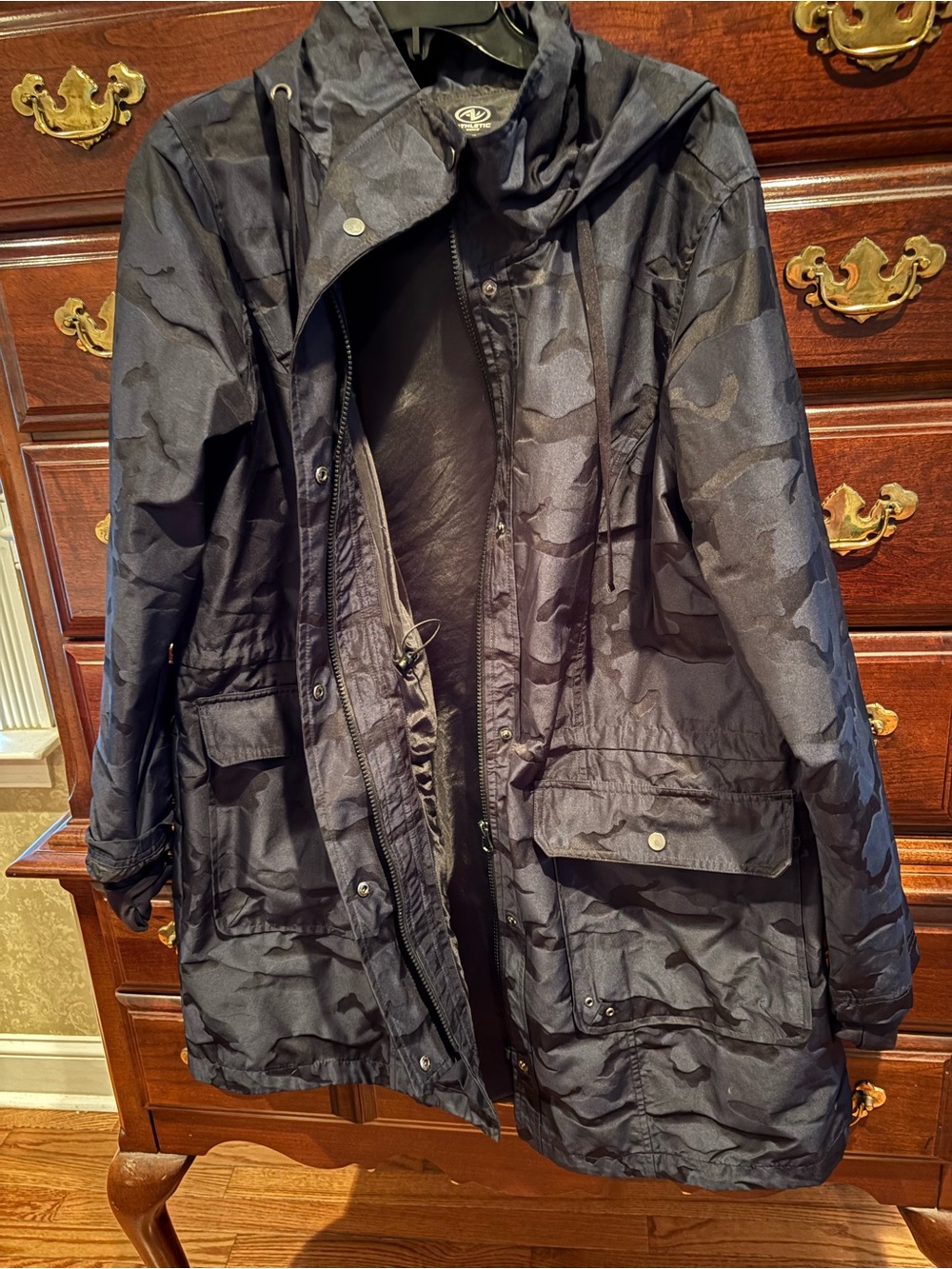 Athletic Works Women's Black Camouflage Hooded Ski Jacket